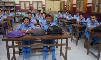 Electrician students in the classroom